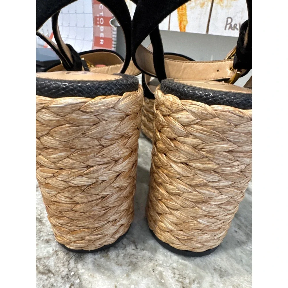Women's Sam Edelman‎ Women's April Platform Wedge Espadrille Sandal suede 11